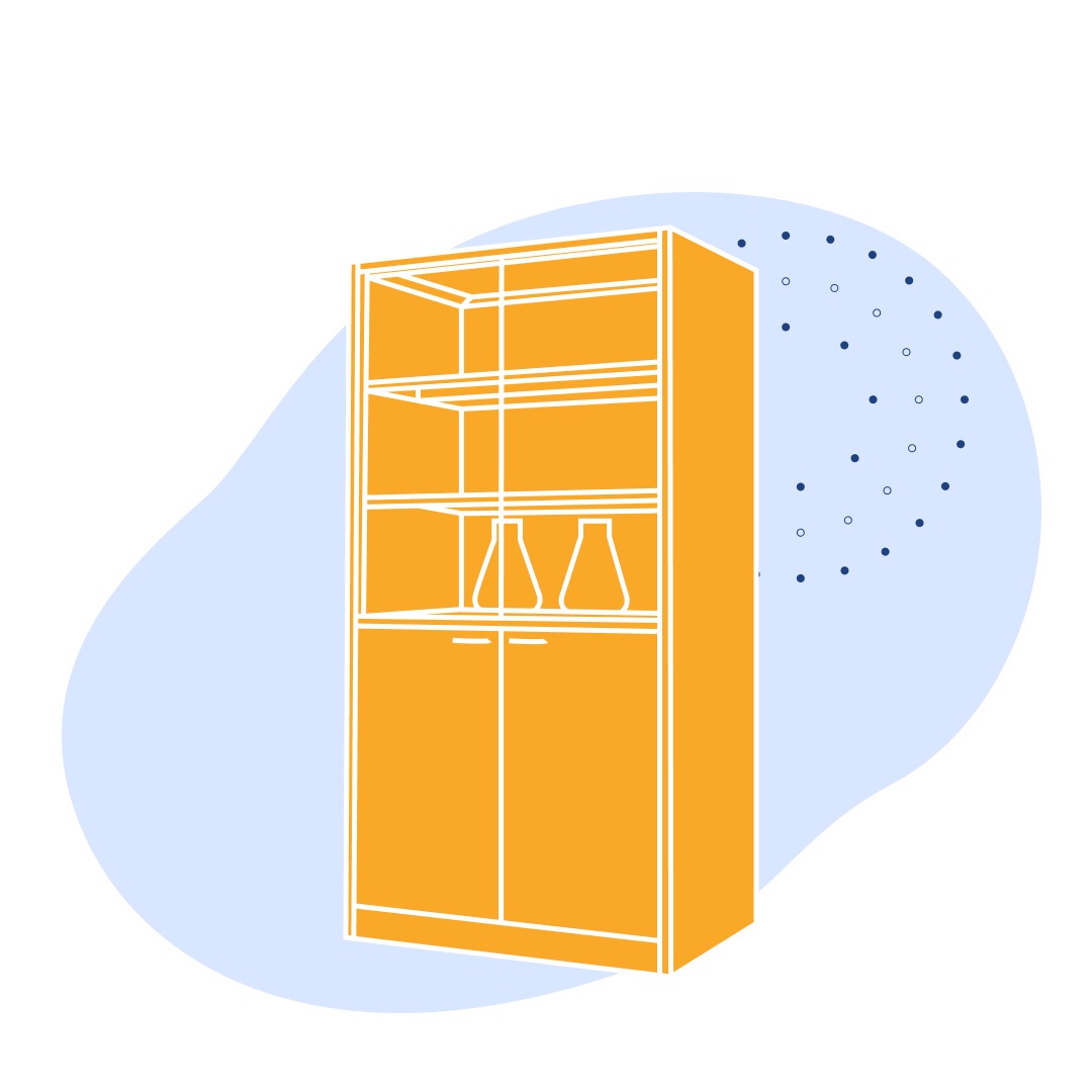 Шкаф лабораторный 900 ШО Квадро 900х500х1800 мм