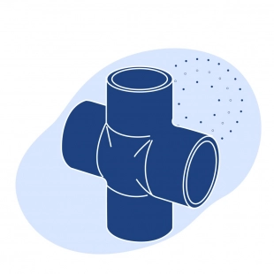 Крестовиная медная под пайку 42 мм М1р ГОСТ 32590-2013