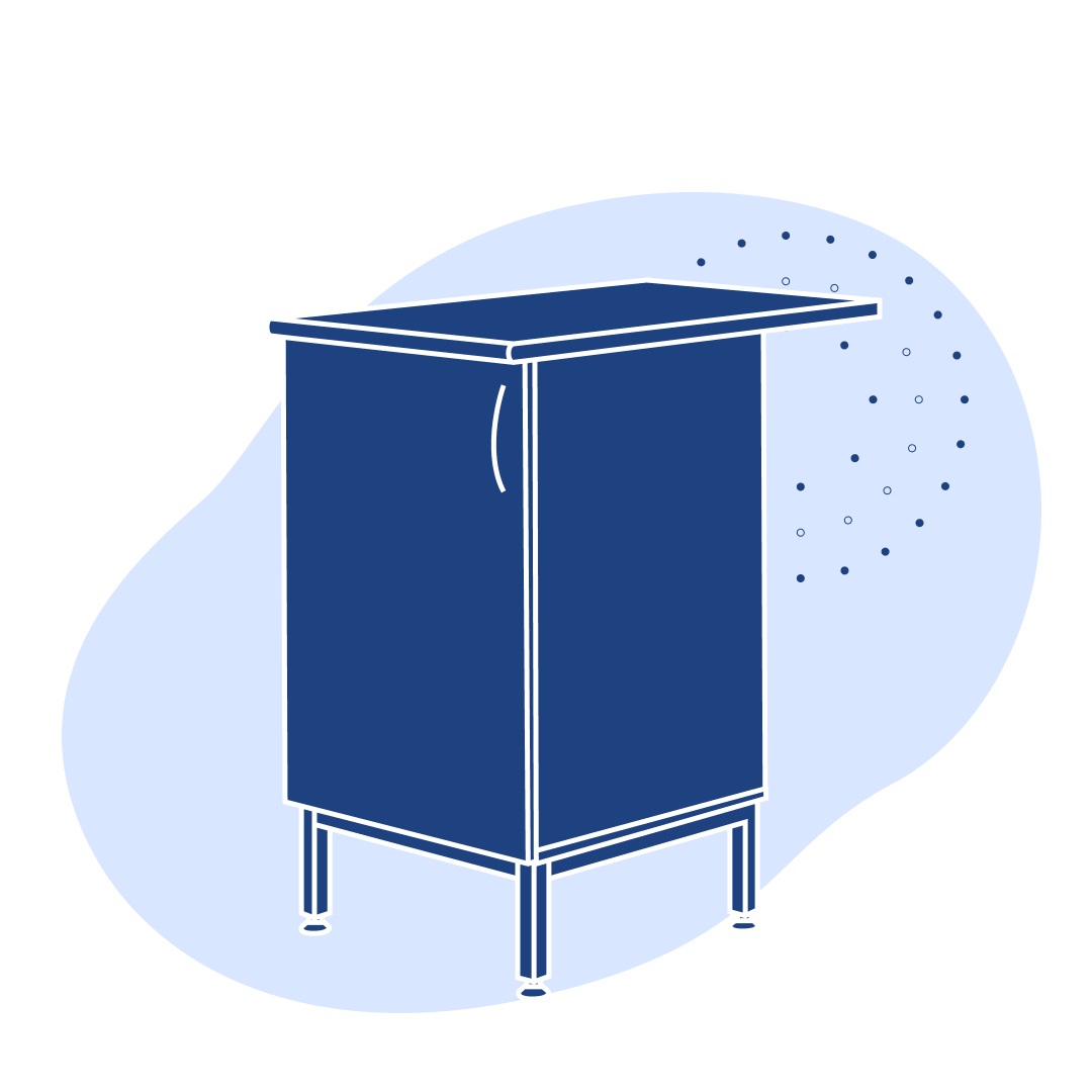 Тумба со столешницей 500/600 ТС ЛАБ ламинат 500х600х900 мм 31 кг